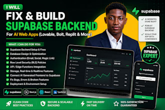 fix your lovable, bolt ai web apps, supabase backend