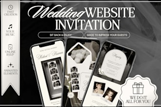 design a luxury wedding website invitation