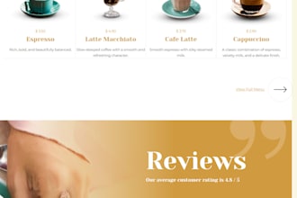 create modern website about coffee shop