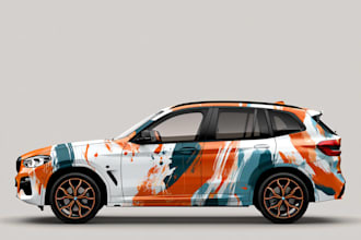 design an eye catching custom car wrap for your car