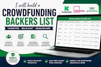build targeted backers list for your indiegogo and gofundme