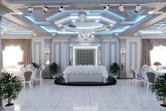 do 3d wedding design event hall stage concept banquet decor with 3d rendering