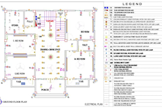 prepare electrical plan from existing floor plan, low voltage electrical layout