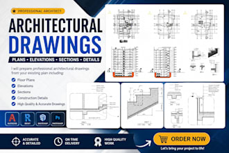 create architectural elevations, sections and construction details