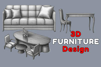 make 3d models of furniture and engineering machines for you