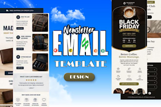 design an HTML email template for mailchimp newsletter