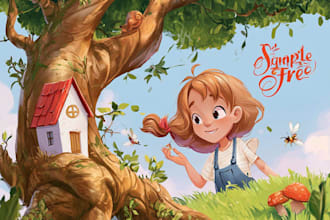 illustrate whimsical children storybook art and covers