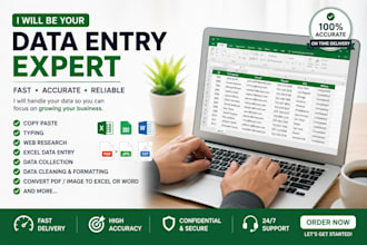 do accurate data entry, web research and copy paste tasks