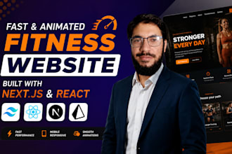 build a fast, animated fitness or gym website with nextjs and react