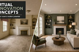 create realistic virtual renovation concepts for outdated rooms and homes