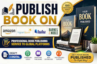 publish book on amazon, ingramspark, lulu, barnes and noble, draft 2 digital