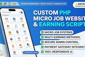 build php micro job website custom ptc earning script task platform