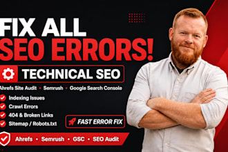 fix all ahrefs site audit technical  SEO semruch or google search console error