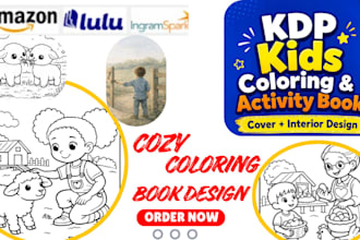design children coloring page kids coloring activity book for KDP