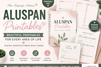 design printable PDF planner,worksheets and digital product