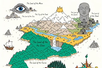 build fantasy map illustration for map
