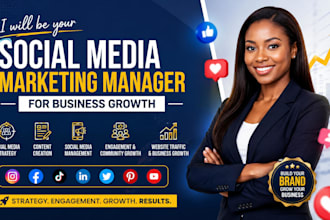 do social media marketing manager for your business growth and website