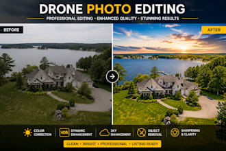 professionally edit drone and aerial real estate photos