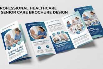 design healthcare, home care, medical and senior care brochure