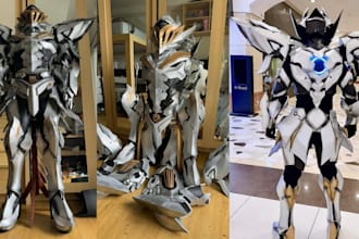 do 3d cosplay creation wearable knight armor 3d helmet anime armor 3d props