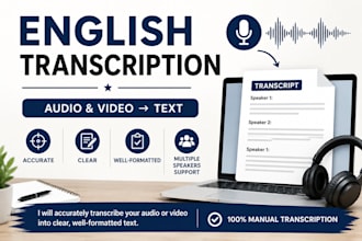 transcribe english audio and video into text