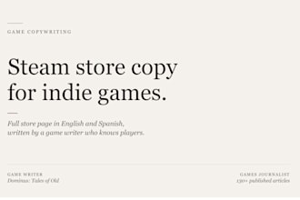write your steam store page copy that sells your indie game