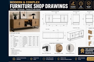 create furniture shop drawings construction plans and joinery details