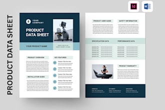 design clean product spec sheet, sales sheet, tech sheet or data sheet for you