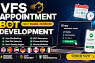 develop booking bot,vfs appointment bot, appointment bot,vfs bot, telegram bot