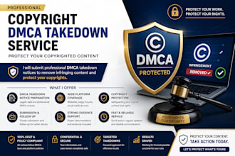 send dmca takedown notices to remove copyright infringing content
