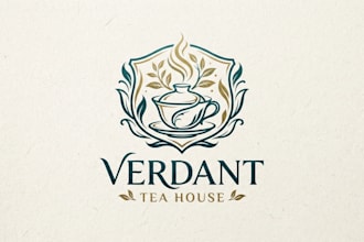 design an elegant tea house logo for your brand