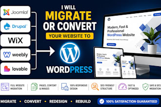 migrate joomla drupal wix weebly lovable website to wordpress