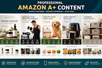 create amazon a plus content, amazon product listing images and amazon ebc