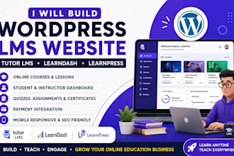 design wordpress elearning lms website with learndash tutor lms learnpress