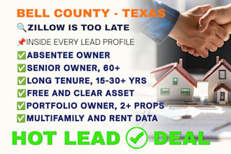 research and find onwer age, absentee owner, tenure motivated seller leads