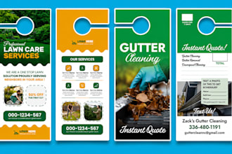design door hanger, flyer, postcard and rack card for roofing, hvac and plumbing