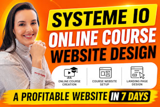 build systeme io course creation, systeme io course website systeme landing page