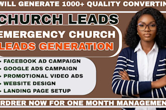 church leads church program leads church event leads facebook ads, google ads
