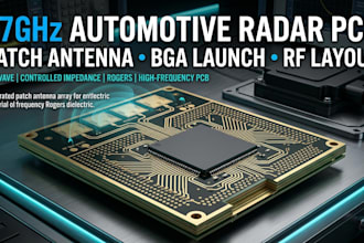 design automotive radar pcb, 77ghz patch antenna, bga launch and rf layout