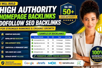 high authority homepage backlinks, dofollow SEO  for ranking