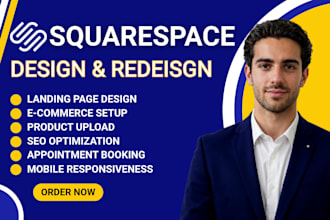 develop squarespace website design or redesign squarespace website agency site