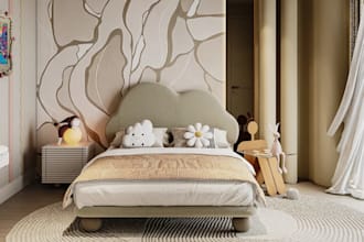 revive 3d kids bedroom interior,childcare design,open plan concept,toddler room
