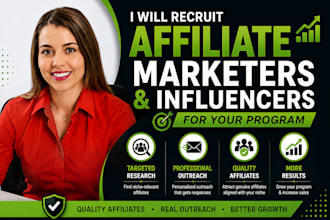 recruit affiliate marketers and influencers for your program