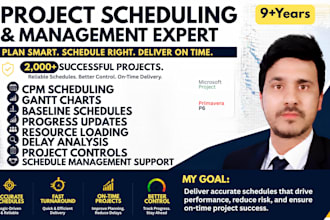 prepare construction schedules, gantt charts in primavera p6 and ms project