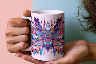 do creative eye catching typography mug design