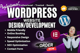 build wordpress elementor website, wordpress blog website elementor divi builder