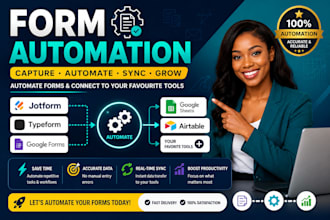 automate google forms, jotform, or any form to airtable via zapier and make com