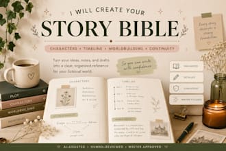 create a detailed story bible for your novel or fiction series