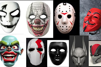 design a custom 3d printable halloween mask or cosplay prop