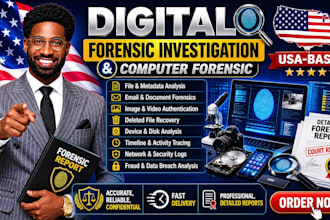 do digital forensics investigation, data recovery, evidence analysis, report